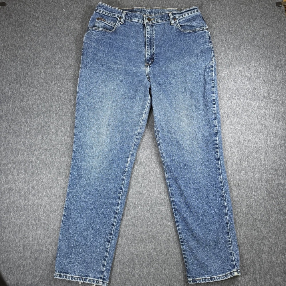 Vintage Lee‎ Riders Jeans Womens 18 M Blue Denim  Stretch 34x30 Straight 130186W